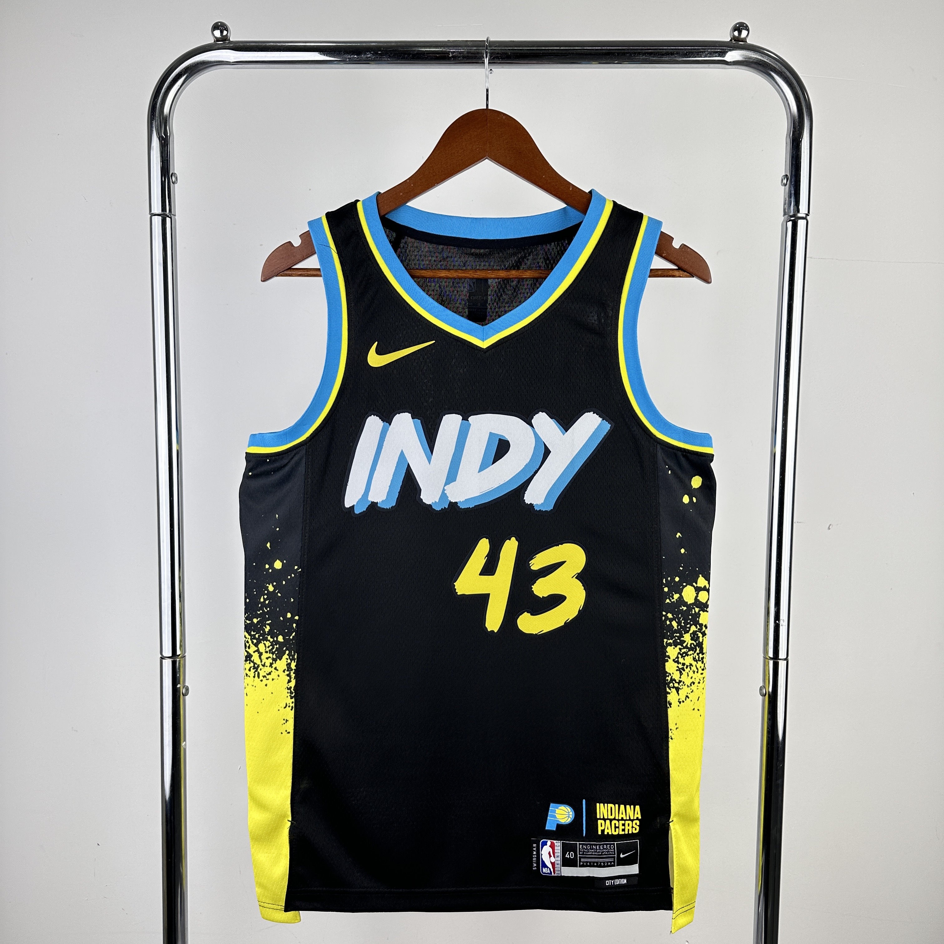 Men Indiana Pacers #43 Siakam Black City Edition Nike 2024 NBA Jersey->indiana pacers->NBA Jersey